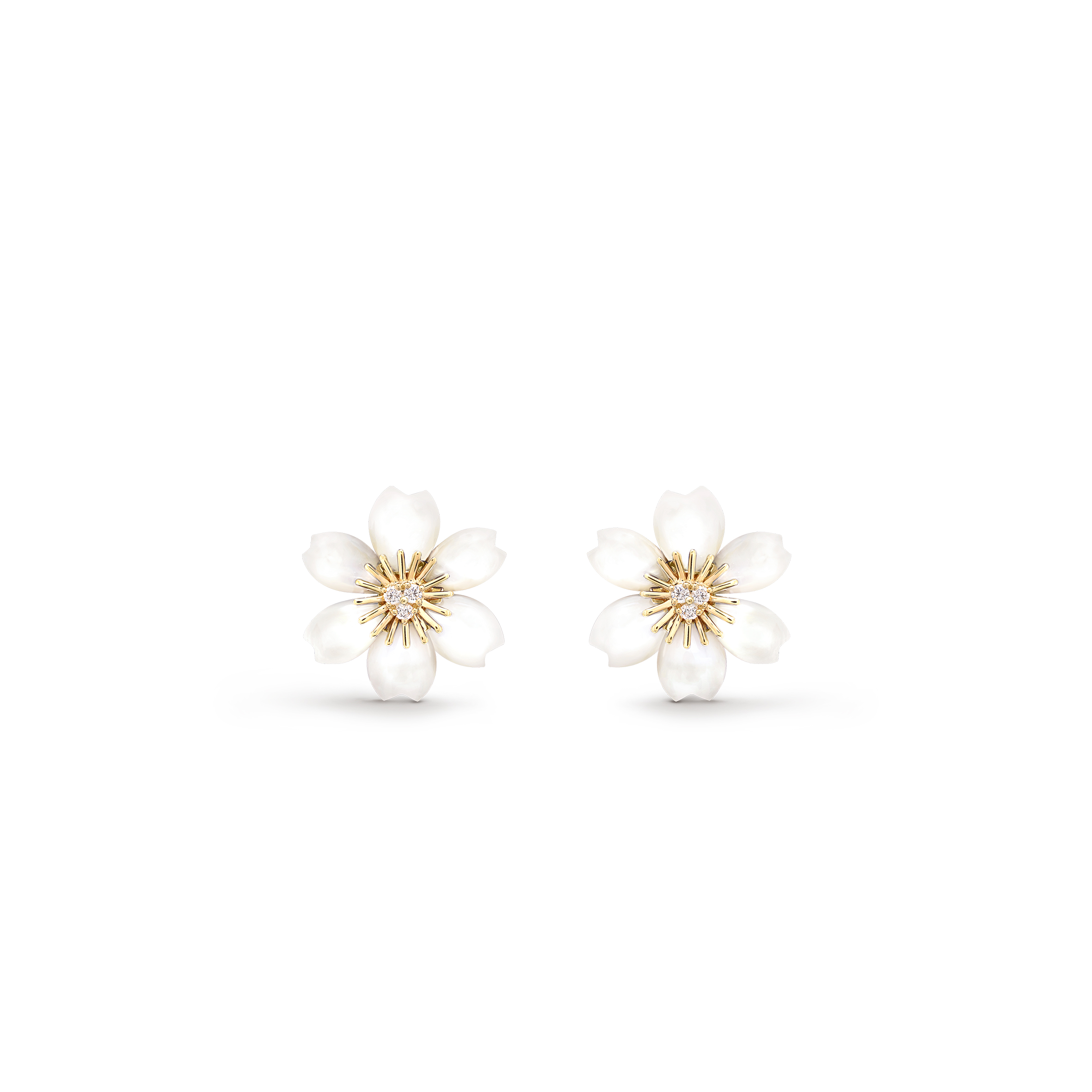 VAN CLEEF ARPELS ROSE DE NOËL EARRINGS, MINI MODEL VCARP7RV00